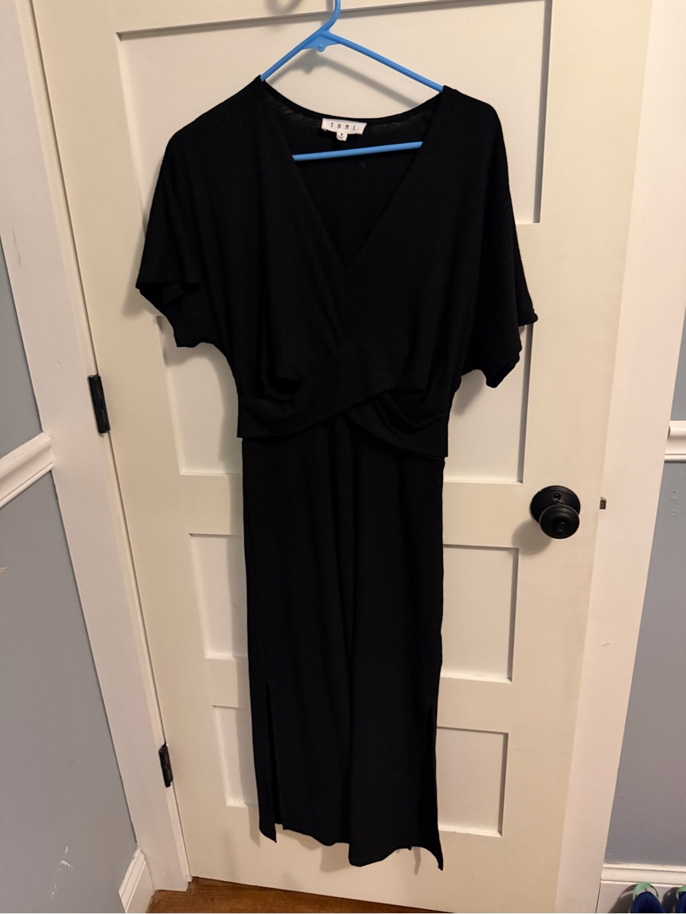 THML Black Twist-Front Maxi Dress
